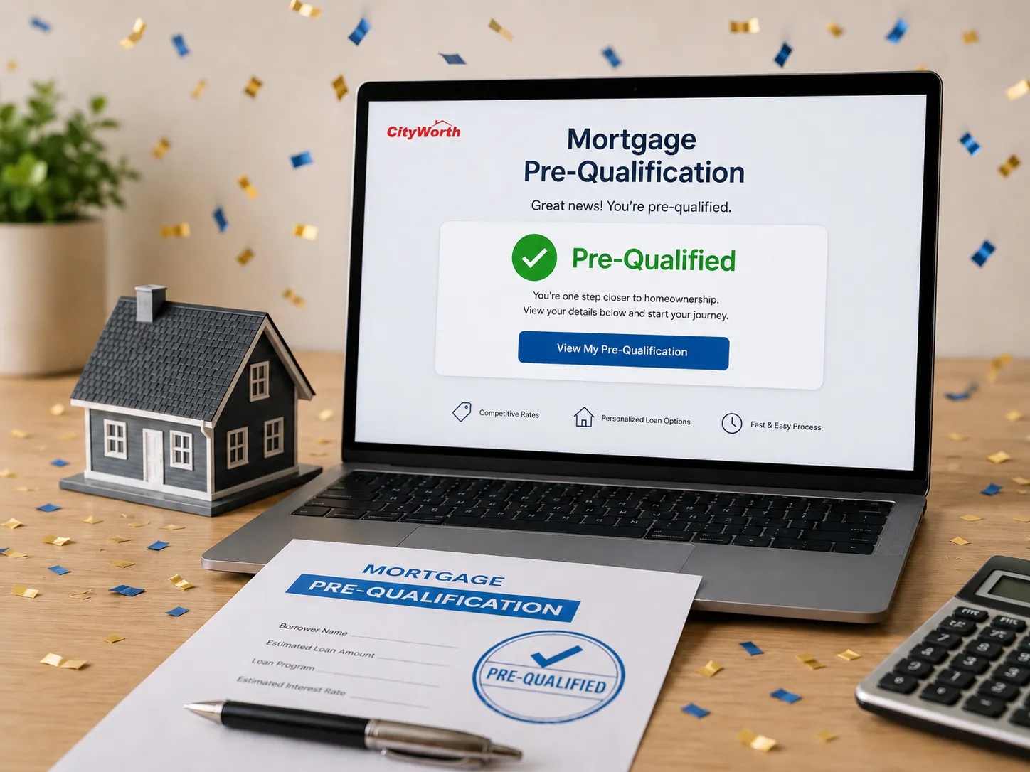 Signing a loan pre-approval letter
